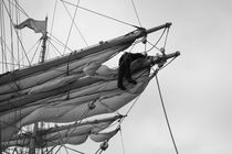Sailor looseniing sails - monochrome by Intensivelight Panorama-Edition