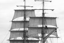 Brig sailing away - monochrome by Intensivelight Panorama-Edition