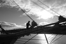 Sailor losening a sail - monochrome by Intensivelight Panorama-Edition