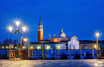 View of Canal Grande from Piazza San Marco by night, Venice by Tania Lerro