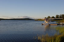 Midnight sun at lake Inari with seaplane by Intensivelight Panorama-Edition