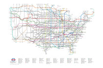 U.S. Highways as a Subway Map von Cameron Booth