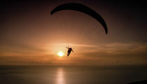 paraglider over Gower by Leighton Collins