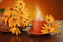 Coffee and flowers  by larisa-koshkina