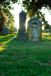 Memphis Elmwood Cemetery - Backlit Grave Stones by Jon Woodhams
