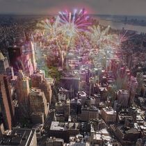 Feuerwerk in New York von mehrfarbeimleben