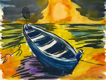 Das Boot am Meer by Norbert Hergl