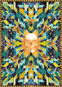 Triangles abstract tribal pattern with a skull von Mihalis Athanasopoulos