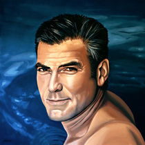 George Clooney painting 2 by Paul Meijering