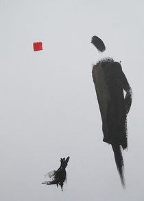 Frau mit Hund von Theodor Fischer