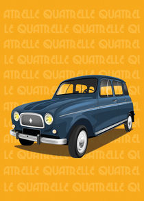 Renault 4L Poster Illustration von Russell  Wallis