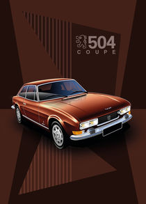 Peugeot 504 Coupe Poster Illustration von Russell  Wallis