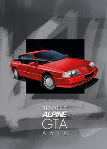 Renault Alpine GTA Poster Illustration by Russell  Wallis