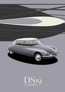 Citroen DS19 Poster Illustration by Russell  Wallis