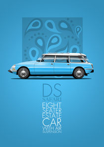 Citroen DS Safari Poster Illustration by Russell  Wallis