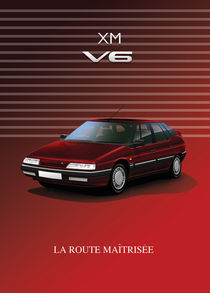 Citroen XM V6 Poster Illustration by Russell  Wallis