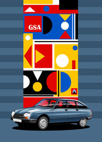 Citroen GSA Poster Illustration by Russell  Wallis