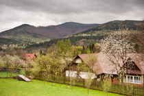 Spring in Babia Gora massif view afar from Zawoja village von Arletta Cwalina