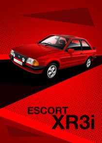 Ford Escort XR3i Poster Illustration by Russell  Wallis