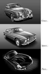 Jaguar Cars Poster Illustration von Russell  Wallis