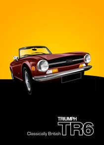 Triumph TR6 Poster Illustration by Russell  Wallis