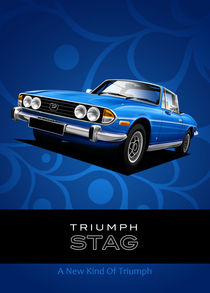 Triumph Stag Poster Illustration by Russell  Wallis