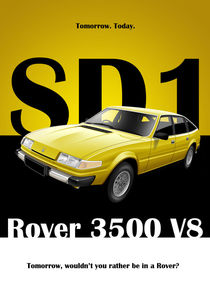 Rover SD1 3500 Poster Illustration  by Russell  Wallis