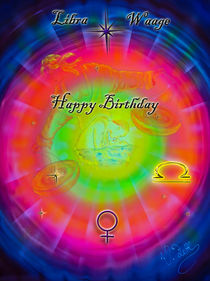 Sternzeichen Libra Happy Birthday von Walter Zettl