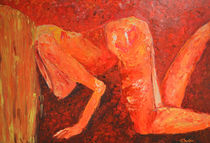 Acrylbild 60x80 "Die rote Wiese" von Silvia Kafka