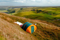 Tent Pitched Near Summit of Mam Tor by Rod Johnson