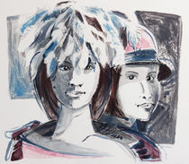 Zwei Frauen mit Hut von Heike Jäschke