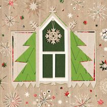 'Christmas Window with a Tree Decor' by kata