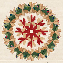 'Christmas Snowflake Ornament inside the Wreath' by kata