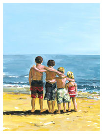 4 Kids on Beach von Robin (Rob) Pelton