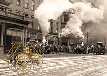 Fire Truck in New York 1890 collage von Vincent Monozlay