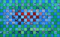 Quadratische Anordnungen in blau und grün von Martin Uda