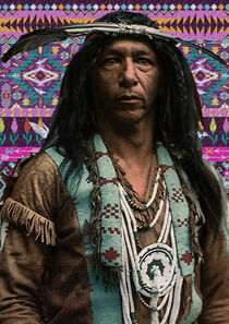 Arrowmaker an Ojibwa brave Indian collage von Vincent Monozlay