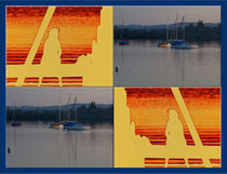 Viererbild "Sonnenuntergang am See" von lisa-glueck