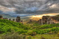 The sunset at Meteora, Greece by Constantinos Iliopoulos