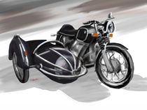 BMW Motorrad mit Beiwagen, schwarz by rdesign