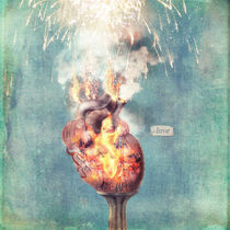 LOVE - Heart On Fire von Paula  Belle Flores