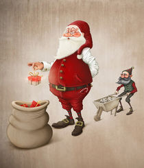 Santa Claus prepares gifts by Giordano Aita