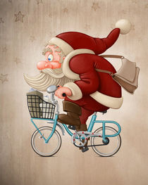 Santa Claus rides the bicycle von Giordano Aita