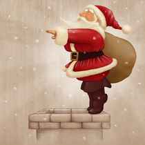 Santa Claus dive in the fireplace von Giordano Aita