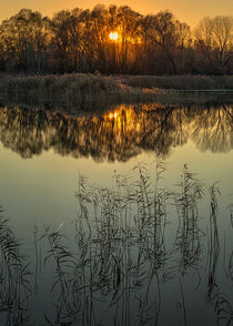 Sunset lake by Giordano Aita