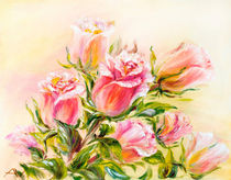 Roses, oil painting on canvas by valenty