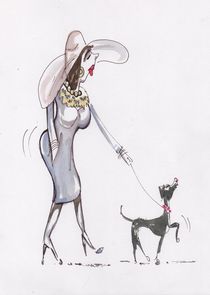 Madam walks the dog by Terence Donnelly