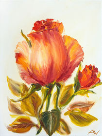 Beautiful rose, oil painting on canvas von valenty