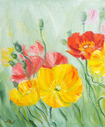 Poppies, oil painting on canvas by valenty