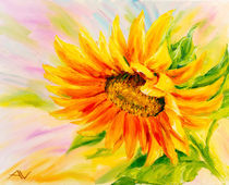Sunflower, oil painting on canvas by valenty